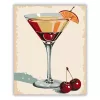 Retro koktélos pohár - számfestő készlet - Számfestő.hu - 80×100cm - Keret nélkül