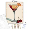 Retro koktélos pohár - számfestő készlet - Számfestő.hu - 40×50cm - Keretre feszítve