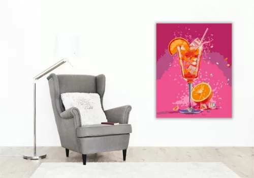 Aperol Spritz koktél - számfestő készlet - Számfestő.hu - 50×60cm - Keret nélkül