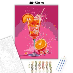 Aperol Spritz koktél - számfestő készlet - Számfestő.hu - 40×50cm - Keret nélkül
