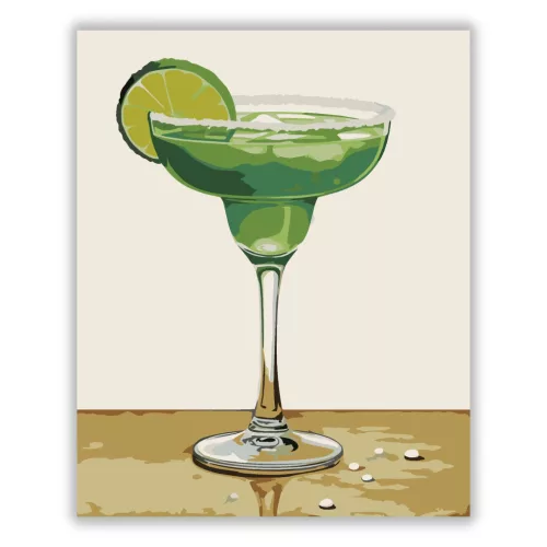 Margarita koktél - számfestő készlet - Számfestő.hu - 50×60cm - Keretre feszítve