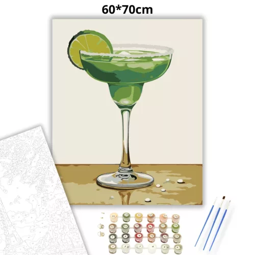 Margarita koktél - számfestő készlet - Számfestő.hu - 60×70cm - Keret nélkül