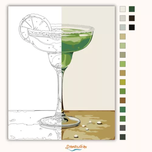 Margarita koktél - számfestő készlet - Számfestő.hu - 60×70cm - Keret nélkül