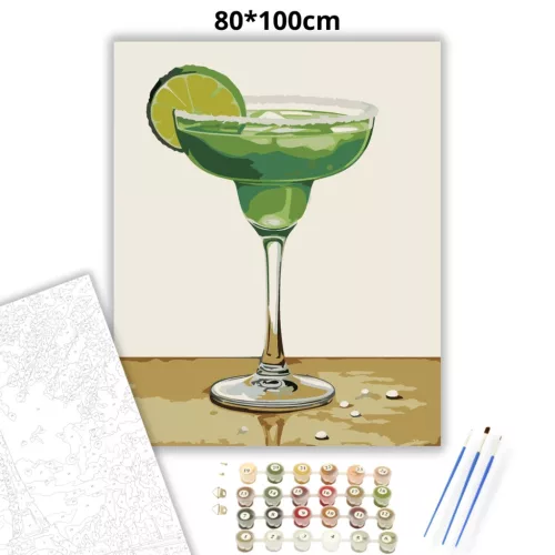 Margarita koktél - számfestő készlet - Számfestő.hu - 80×100cm - Keret nélkül