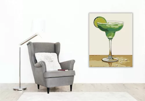 Margarita koktél - számfestő készlet - Számfestő.hu - 80×100cm - Keret nélkül