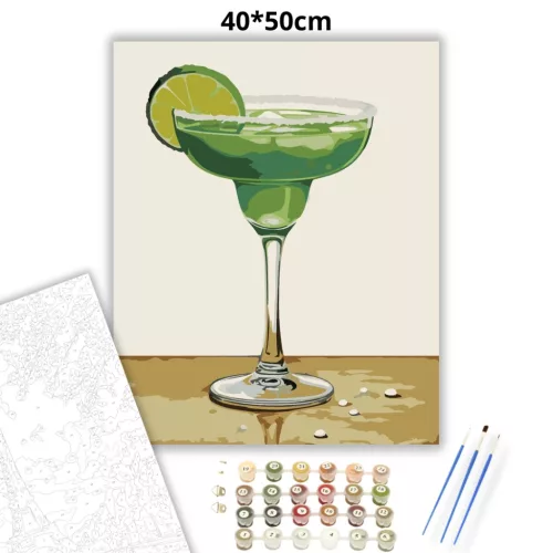 Margarita koktél - számfestő készlet - Számfestő.hu - 40×50cm - Keretre feszítve