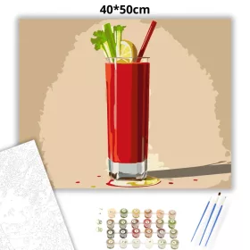 Bloody Mary koktél - számfestő készlet - Számfestő.hu - 40×50cm - Keret nélkül