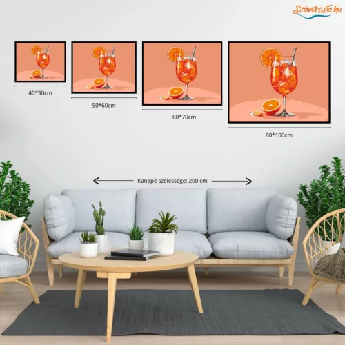 Napsütötte aperol spritz - számfestő készlet - Számfestő.hu - 50×60cm - Keret nélkül