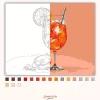 Napsütötte aperol spritz - számfestő készlet - Számfestő.hu - 40×50cm - Keretre feszítve