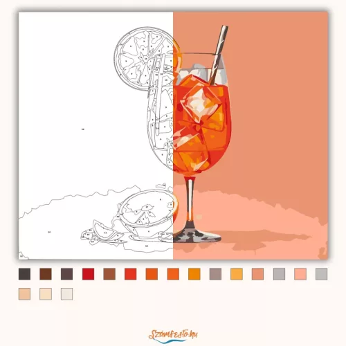 Napsütötte aperol spritz - számfestő készlet - Számfestő.hu - 40×50cm - Keret nélkül