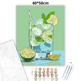Frissítő gin-tonik - számfestő készlet - Számfestő.hu - 40×50cm - Keret nélkül
