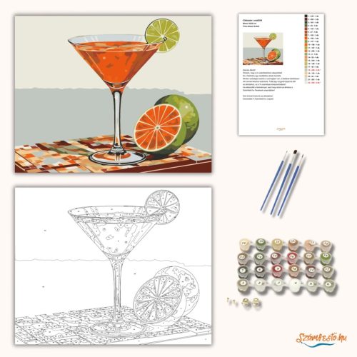 Friss daiquiri koktél - számfestő készlet - Számfestő.hu - 50×60cm - Keretre feszítve