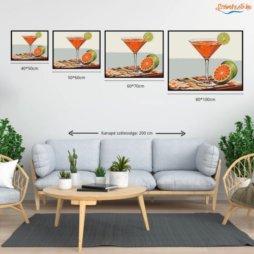 Friss daiquiri koktél - számfestő készlet - Számfestő.hu - 80×100cm - Keret nélkül