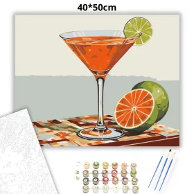 Friss daiquiri koktél - számfestő készlet - Számfestő.hu - 40×50cm - Keret nélkül