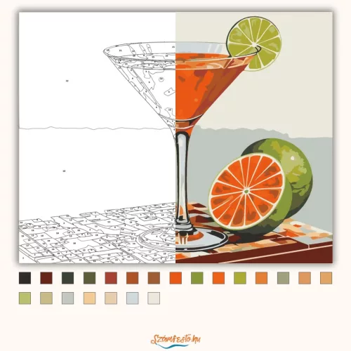 Friss daiquiri koktél - számfestő készlet - Számfestő.hu - 40×50cm - Keret nélkül