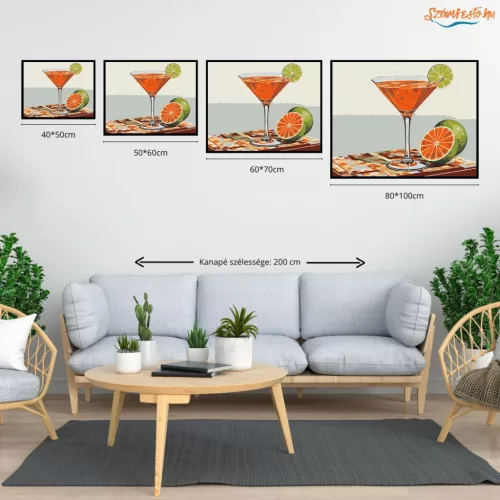Friss daiquiri koktél - számfestő készlet - Számfestő.hu - 40×50cm - Keret nélkül