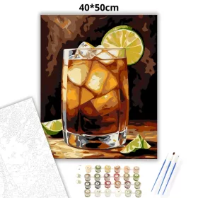 Dark ’n Stormy koktél - számfestő készlet - Számfestő.hu - 40×50cm - Keret nélkül
