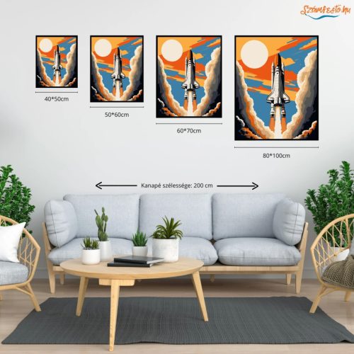 Felszállás - számfestő készlet - Számfestő.hu - 40×50cm - Keretre feszítve