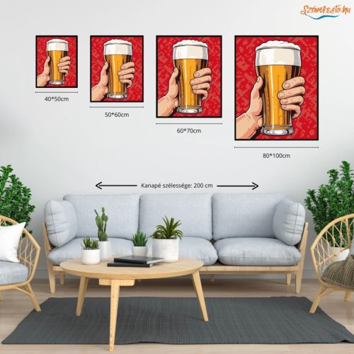 Habos korsó sör - számfestő készlet - Számfestő.hu - 50×60cm - Keret nélkül
