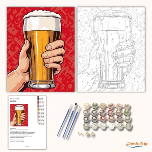 Habos korsó sör - számfestő készlet - Számfestő.hu - 60×70cm - Keretre feszítve