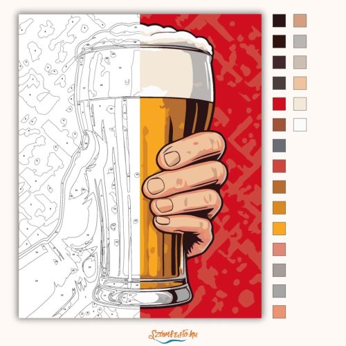 Habos korsó sör - számfestő készlet - Számfestő.hu - 60×70cm - Keretre feszítve