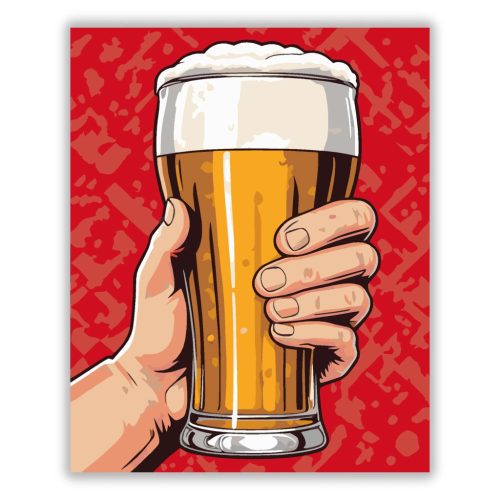 Habos korsó sör - számfestő készlet - Számfestő.hu - 60×70cm - Keretre feszítve