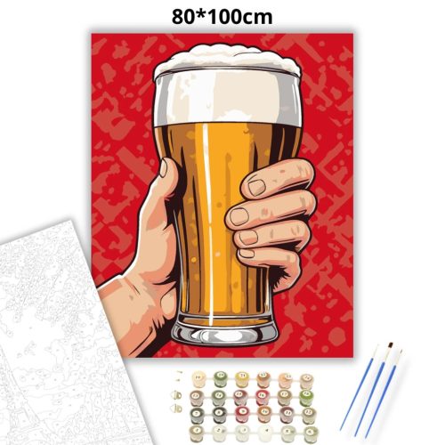 Habos korsó sör - számfestő készlet - Számfestő.hu - 80×100cm - Keretre feszítve