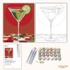 Martinis pohár - számfestő készlet - Számfestő.hu - 60×70cm - Keretre feszítve