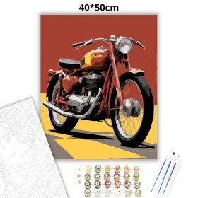 Piros retró motor - számfestő készlet - Számfestő.hu - 40×50cm - Keret nélkül