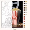 Mozis popcorn - számfestő készlet - Számfestő.hu - 50×60cm - Keret nélkül