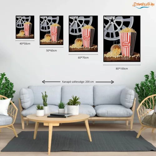 Mozis popcorn - számfestő készlet - Számfestő.hu - 40×50cm - Keret nélkül