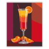 Tequila Sunrise koktél - számfestő készlet - Számfestő.hu - 50×60cm - Keretre feszítve
