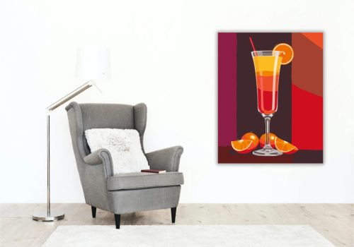 Tequila Sunrise koktél - számfestő készlet - Számfestő.hu - 50×60cm - Keret nélkül