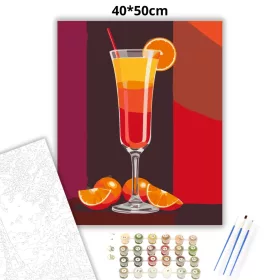 Tequila Sunrise koktél - számfestő készlet - Számfestő.hu - 40×50cm - Keret nélkül