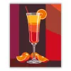 Tequila Sunrise koktél - számfestő készlet - Számfestő.hu - 40×50cm - Keret nélkül