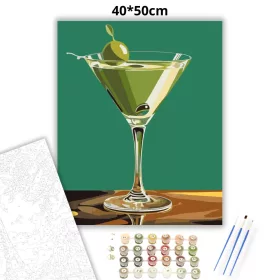 Klasszikus martini - számfestő készlet - Számfestő.hu - 40×50cm - Keret nélkül