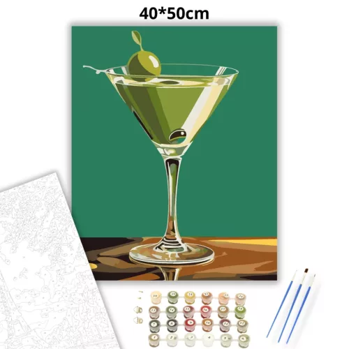 Klasszikus martini - számfestő készlet - Számfestő.hu - 40×50cm - Keret nélkül