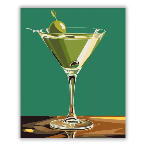 Klasszikus martini - számfestő készlet - Számfestő.hu - 40×50cm - Keret nélkül