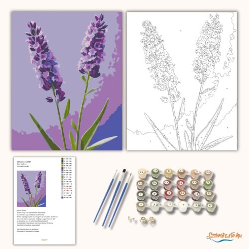 Levendulák csendje - számfestő készlet - Számfestő.hu - 80×100cm - Keret nélkül