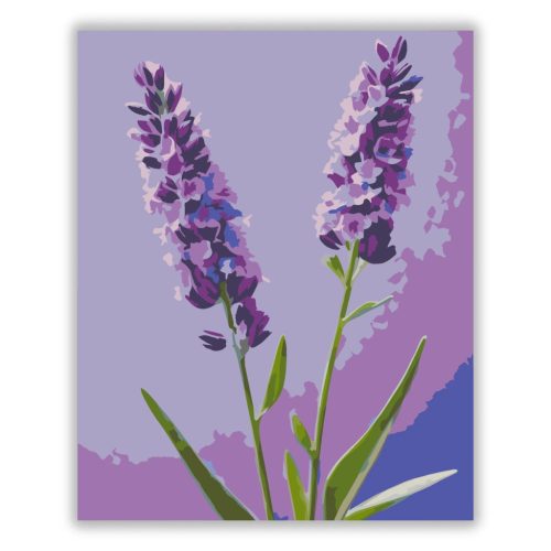 Levendulák csendje - számfestő készlet - Számfestő.hu - 40×50cm - Keretre feszítve