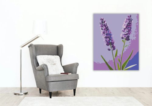 Levendulák csendje - számfestő készlet - Számfestő.hu - 40×50cm - Keretre feszítve