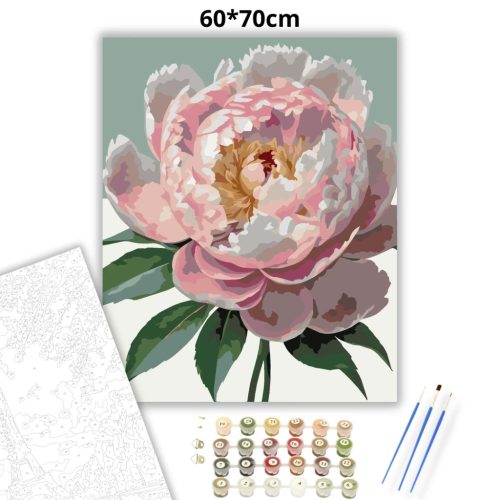 Pünkösdi rózsa - számfestő készlet - Számfestő.hu - 60×70cm - Keret nélkül