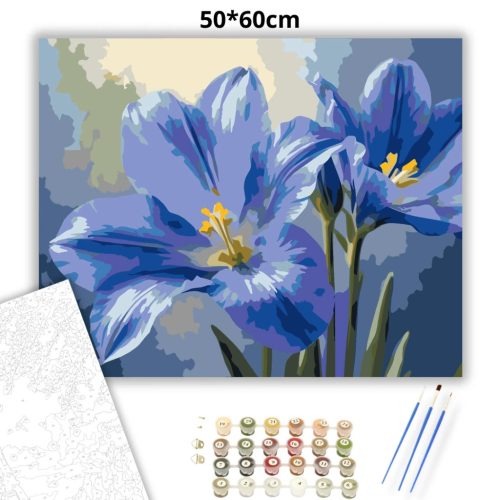 Harmatos harangvirág - számfestő készlet - Számfestő.hu - 50×60cm - Keretre feszítve