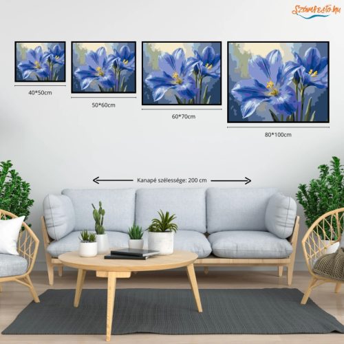 Harmatos harangvirág - számfestő készlet - Számfestő.hu - 60×70cm - Keretre feszítve