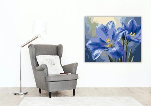 Harmatos harangvirág - számfestő készlet - Számfestő.hu - 40×50cm - Keretre feszítve