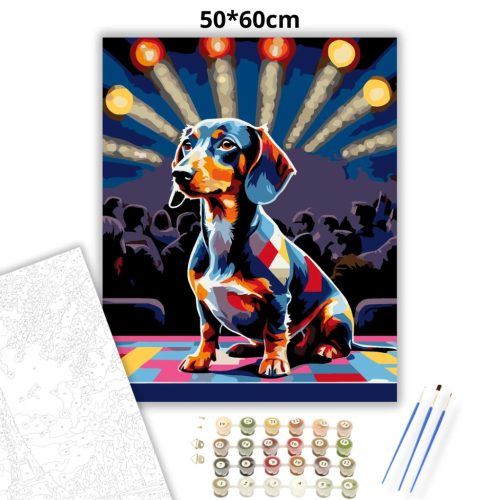 Tacsi a sztár - számfestő készlet - Számfestő.hu - 50×60cm - Keretre feszítve