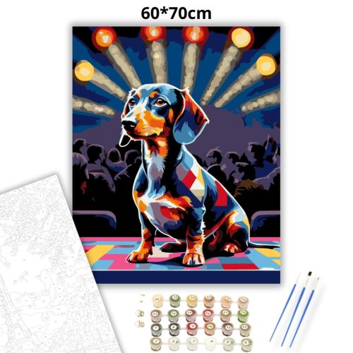 Tacsi a sztár - számfestő készlet - Számfestő.hu - 60×70cm - Keretre feszítve