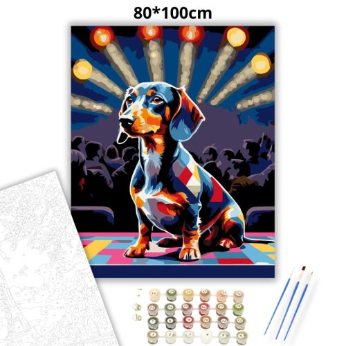 Tacsi a sztár - számfestő készlet - Számfestő.hu - 80×100cm - Keretre feszítve