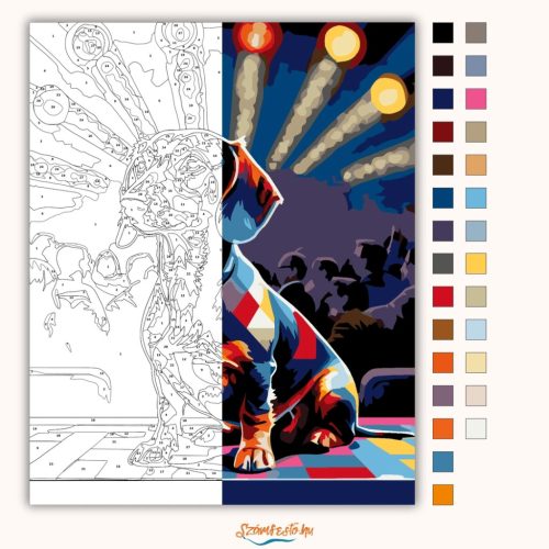 Tacsi a sztár - számfestő készlet - Számfestő.hu - 80×100cm - Keret nélkül