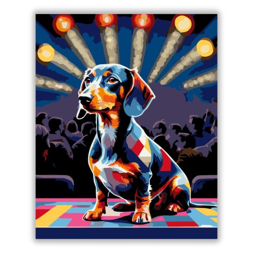 Tacsi a sztár - számfestő készlet - Számfestő.hu - 80×100cm - Keretre feszítve